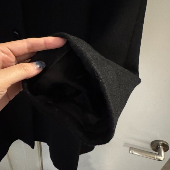 Japanese Vintage (Pony) mid length simple black coat size medium/small - Picture 3 of 8